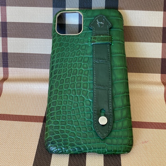 Coque IPhone Cuir Alligator Vert émeraude - HADORO - Pour IPhone 12 Pro/Pro Max